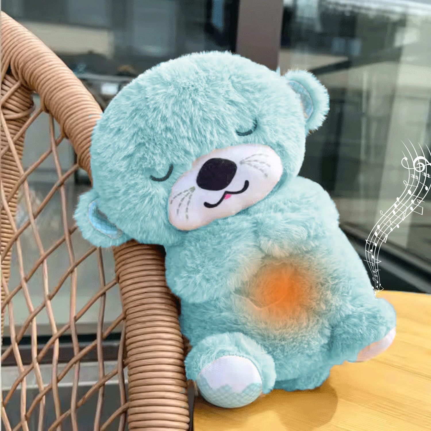 Breathing Teddy Bear with Soothing Music, Comfort Plush