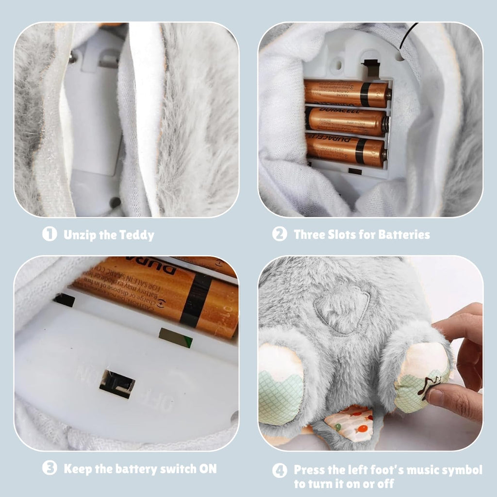 Breathing Teddy Bear with Soothing Music, Comfort Plush